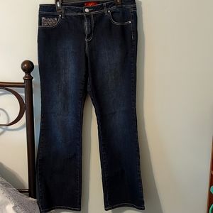 Dark blue jeans with bling